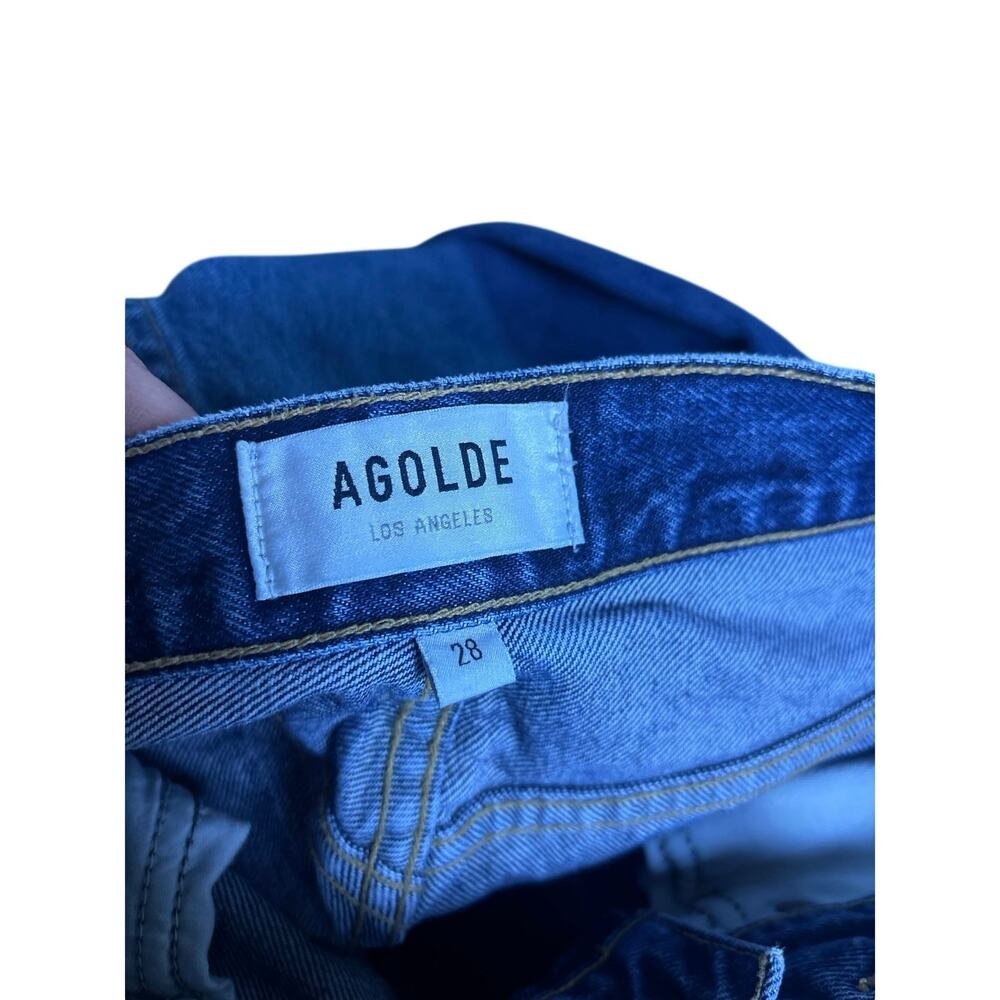 AGOLDE Los Angeles Dark Wash High Rise Straight Leg Jeans Size 28 EUC - Picture 8 of 10